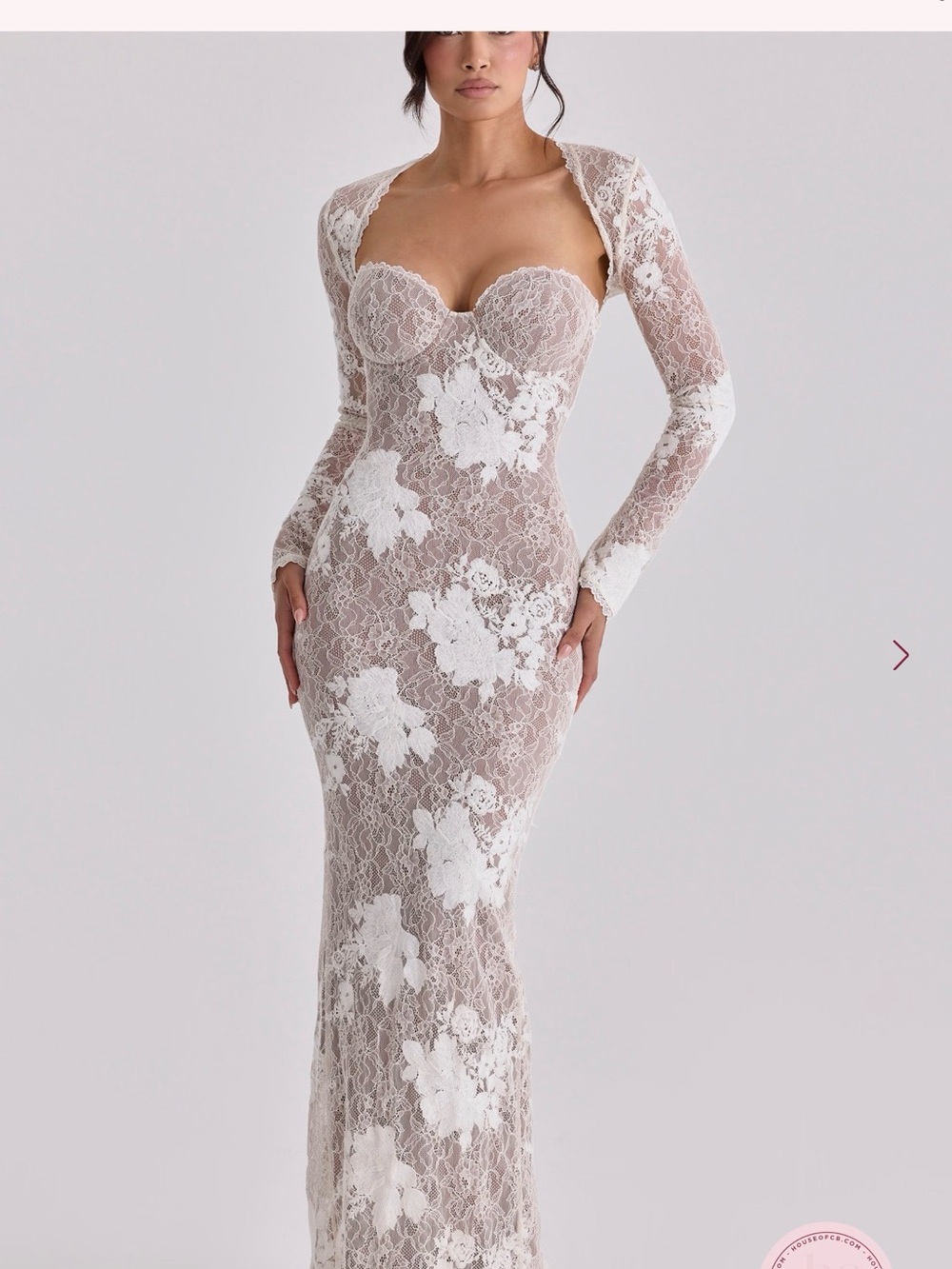 Luciene Ivory Embroidered Lace Maxi Dress